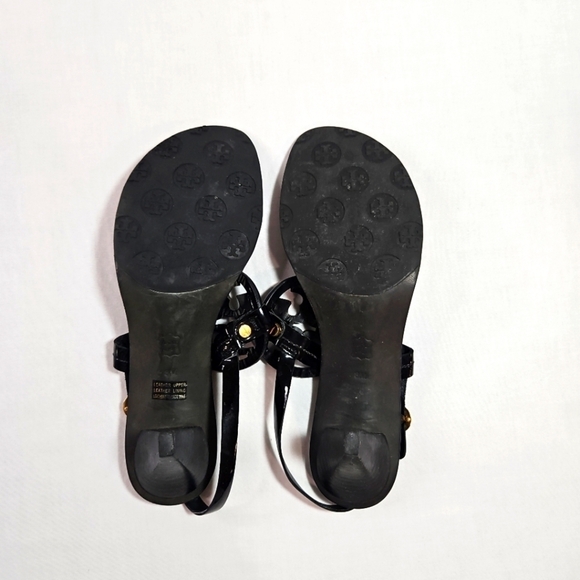 Tory Burch Black Leather Sandals Sz 8 - Picture 6 of 7